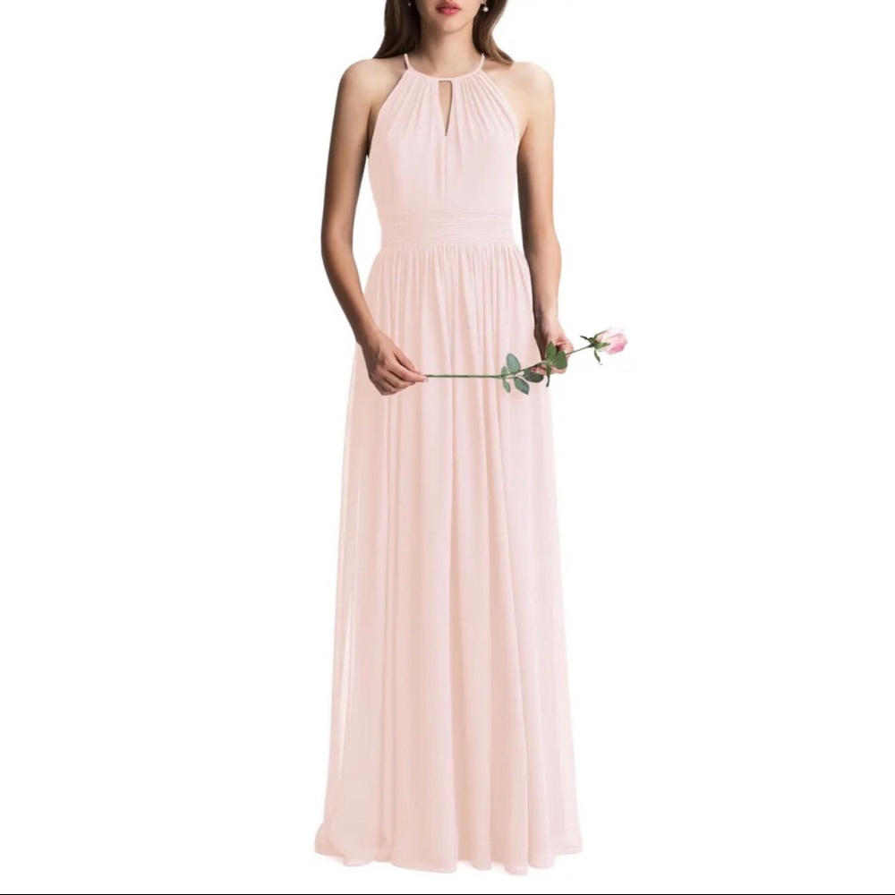 Keyhole Neck Chiffon A-Line Gown